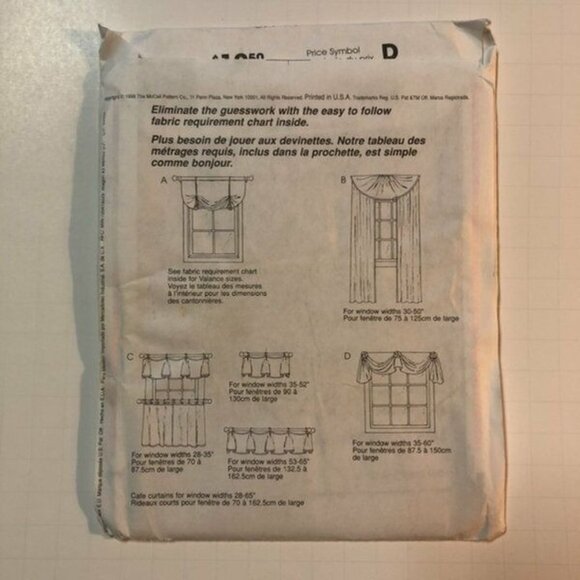 Vintage McCalls Sewing Pattern 9211 Home Decor Window Treatments - Picture 2 of 2